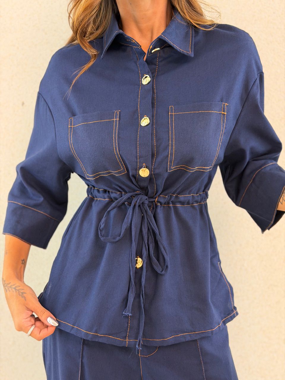 CAMISA ÉRICA OVER MARINHO