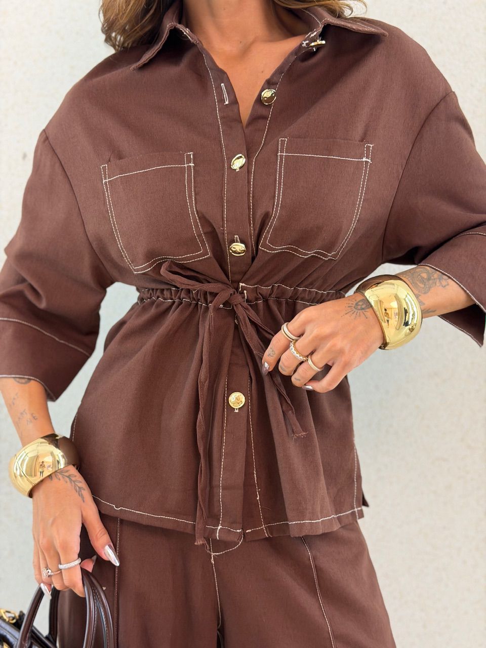 CAMISA ÉRICA OVER CAFÉ