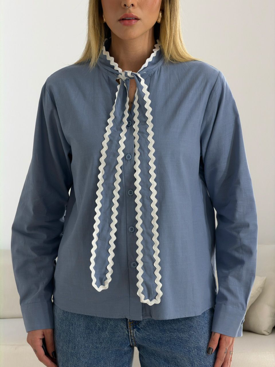 CAMISA PAOLA AMARRAÇÃO BLUE JEANS