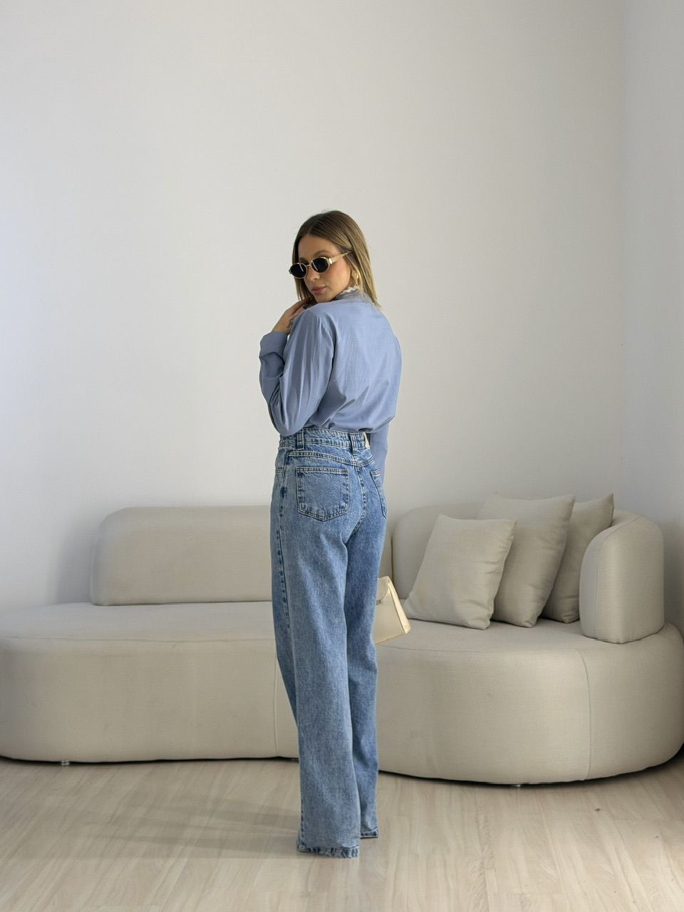 CAMISA PAOLA AMARRAÇÃO BLUE JEANS