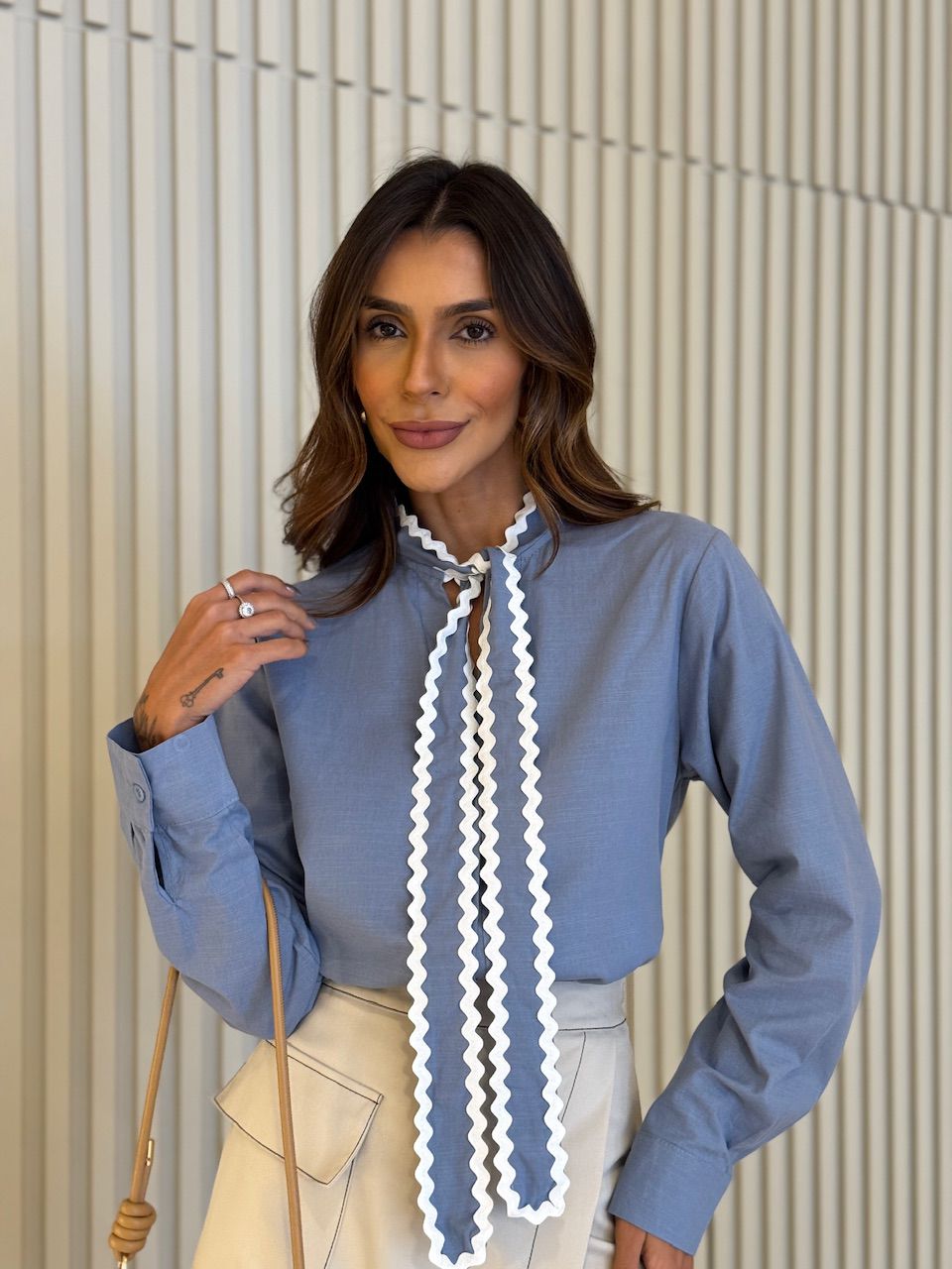 CAMISA PAOLA AMARRAÇÃO BLUE JEANS