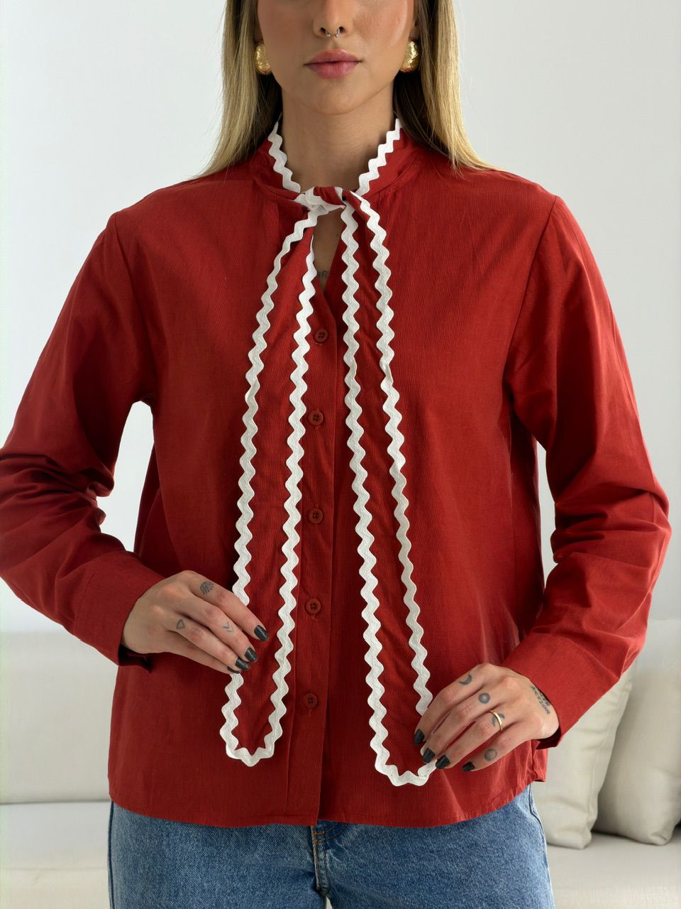 CAMISA PAOLA AMARRAÇÃO VERMELHO