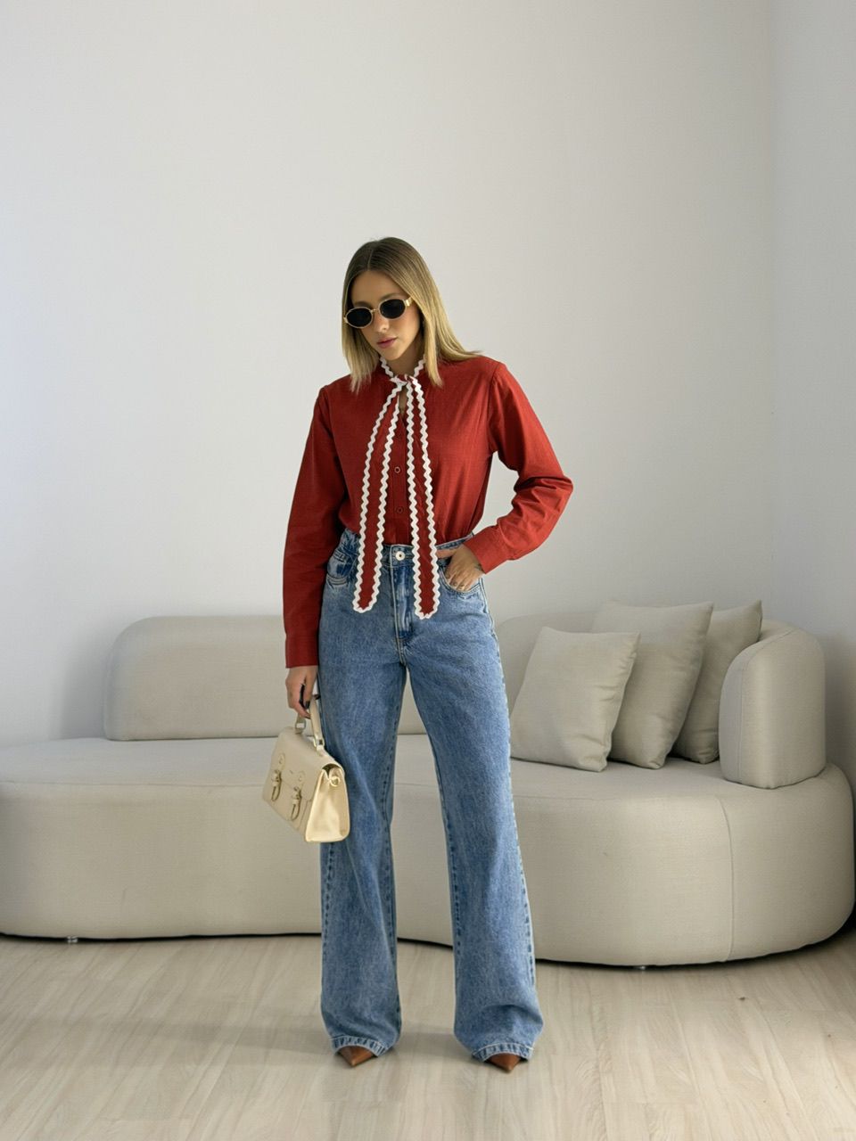 CAMISA PAOLA AMARRAÇÃO VERMELHO