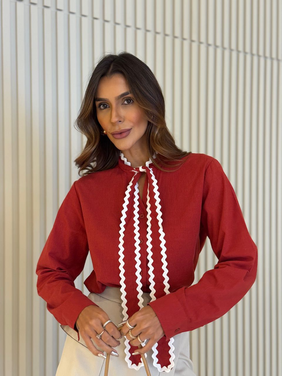 CAMISA PAOLA AMARRAÇÃO VERMELHO