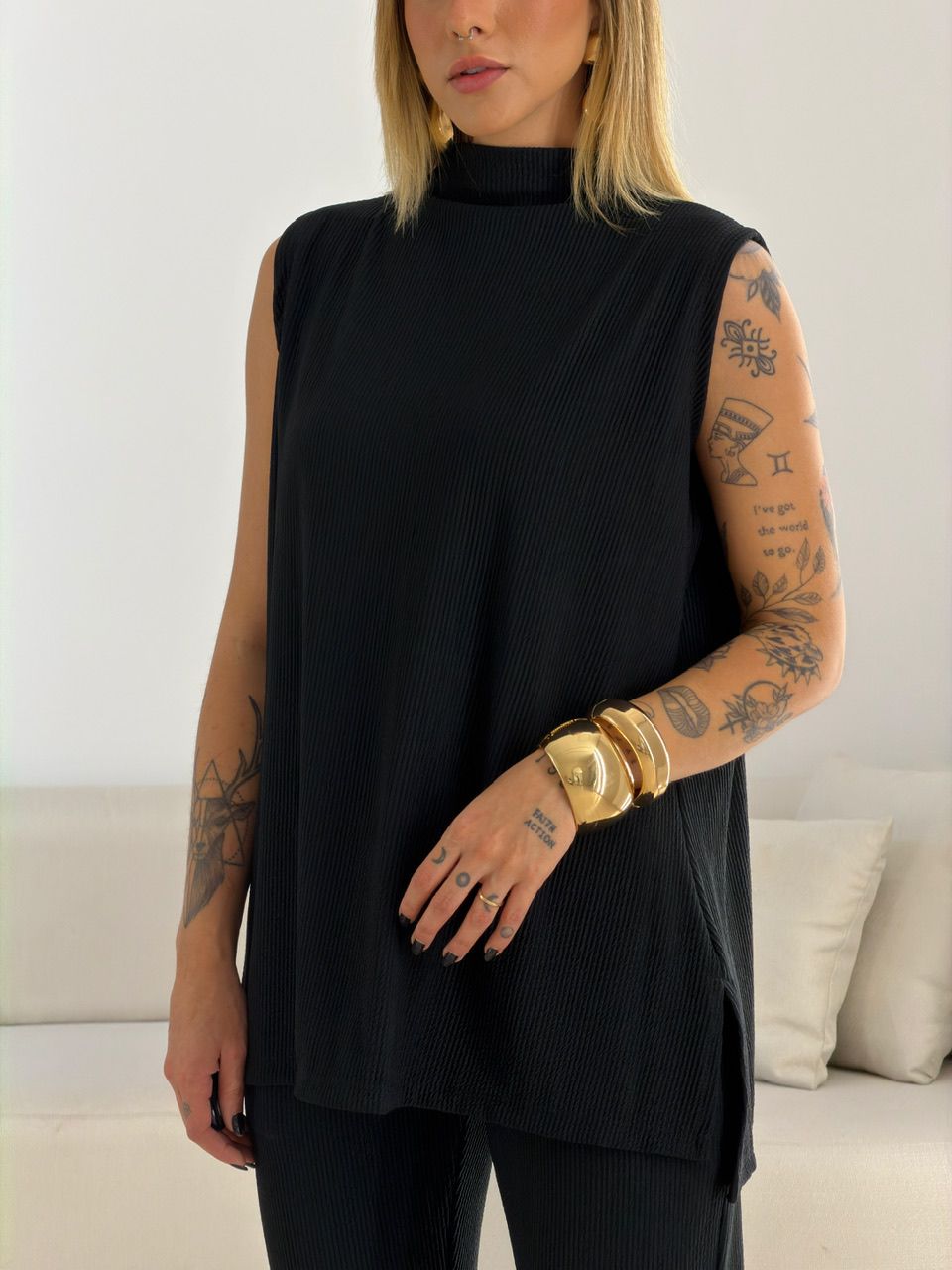 CONJUNTO MILENA BLUSA CALÇA PRETO