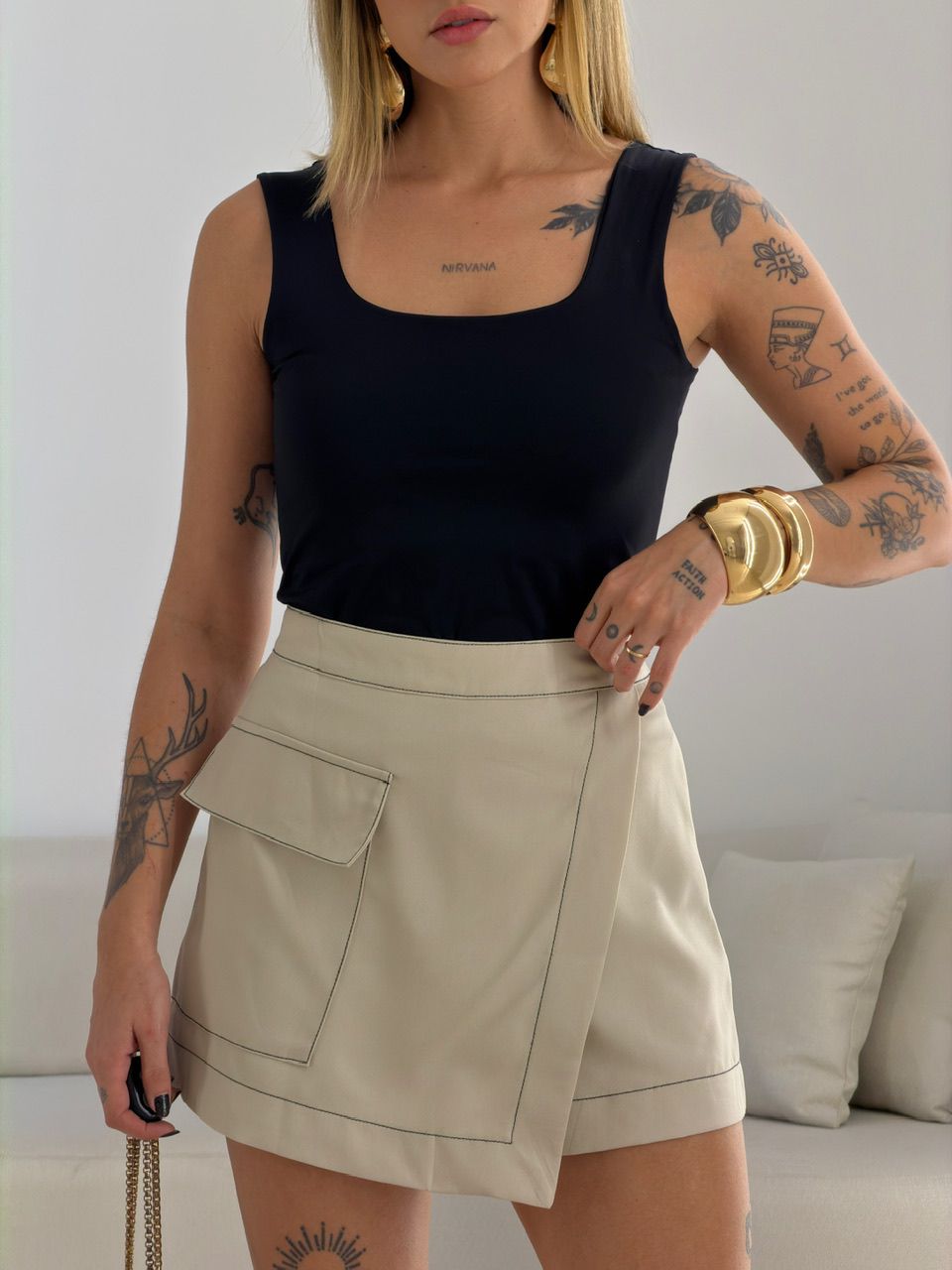 SHORT SAIA VITÓRIA ENVELOPE AREIA