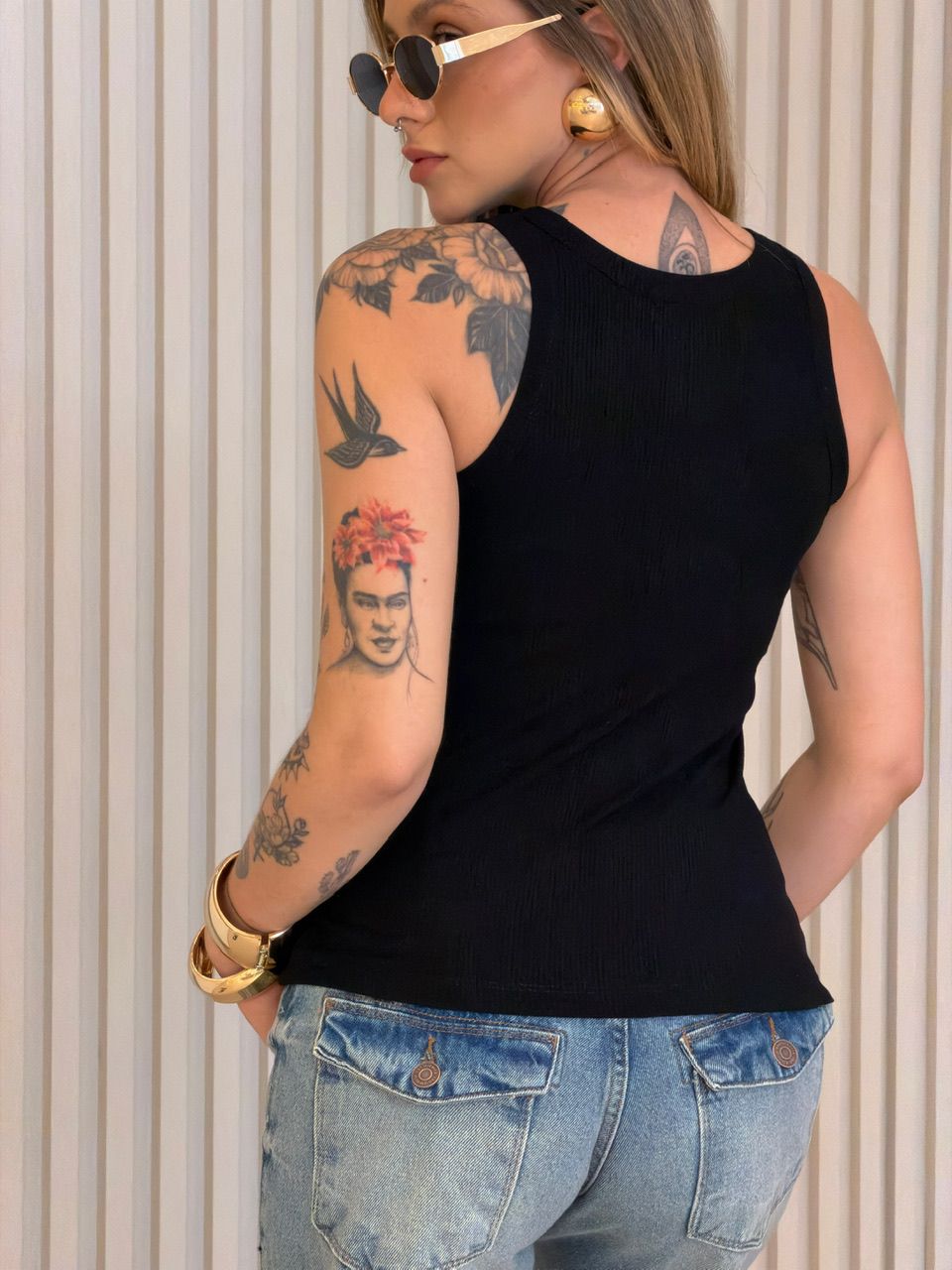 BLUSA VILMA CAVADA PRETA