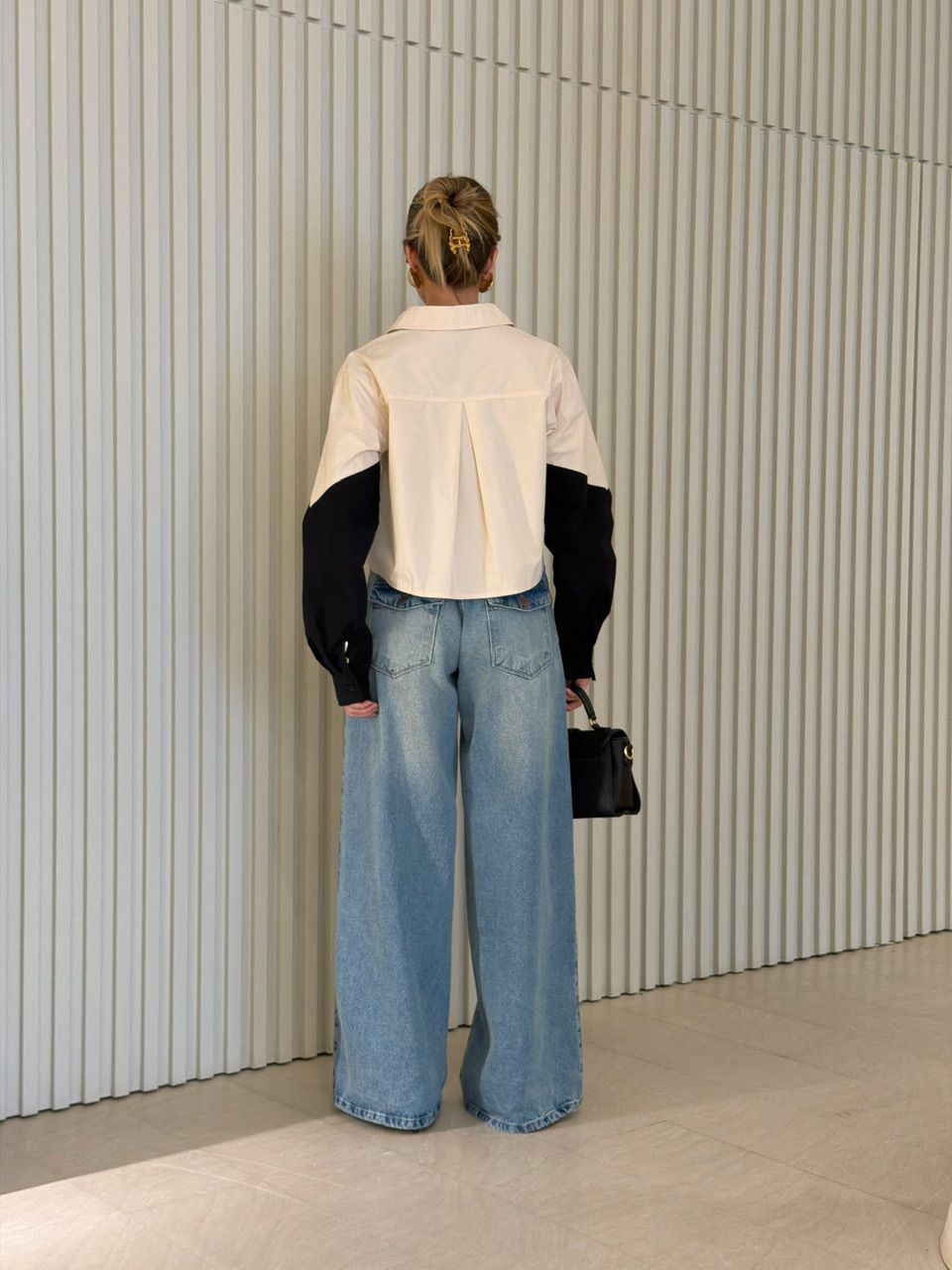 CAMISA RAIANE BICOLOR AREIA