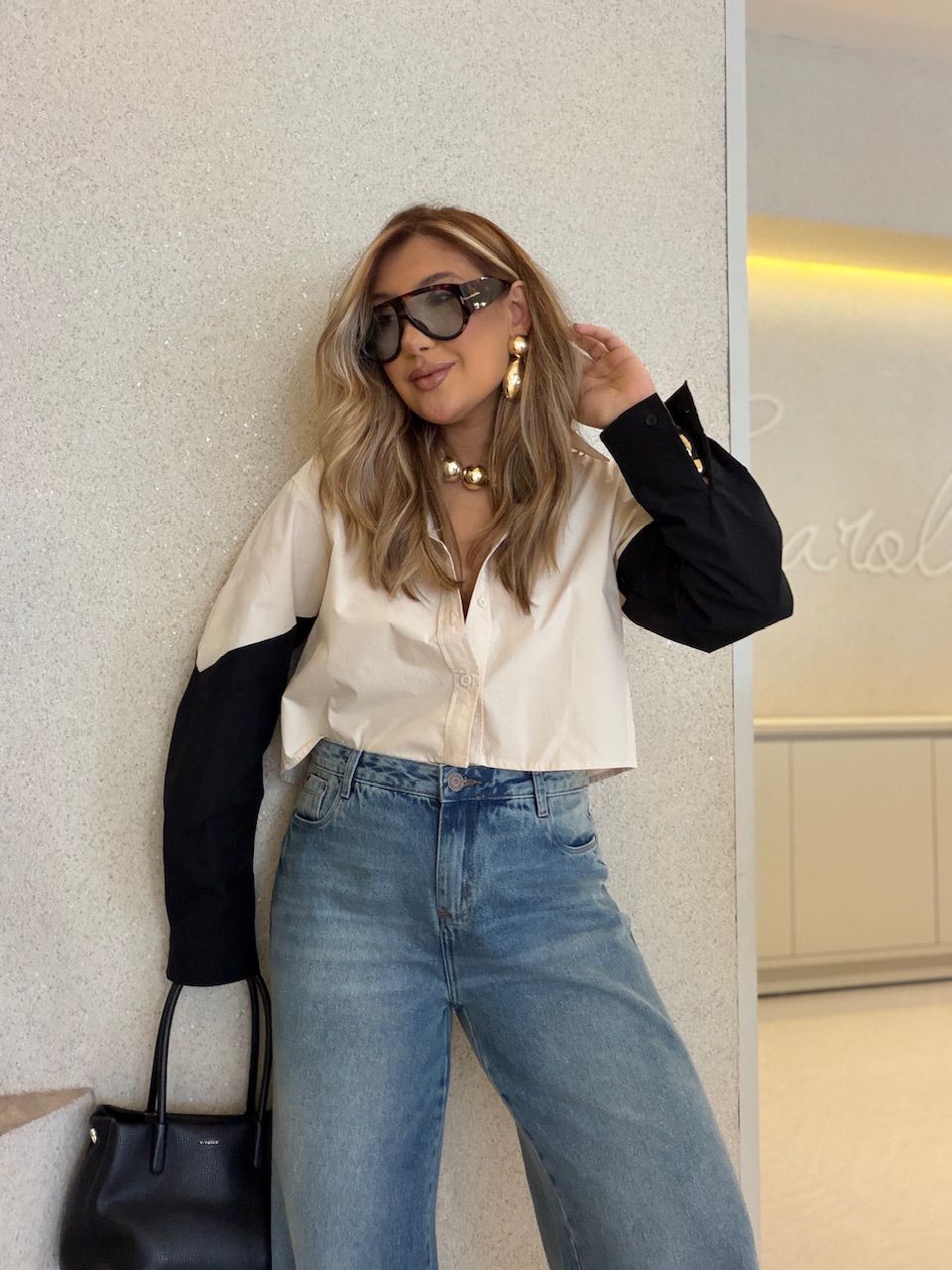 CAMISA RAIANE BICOLOR AREIA