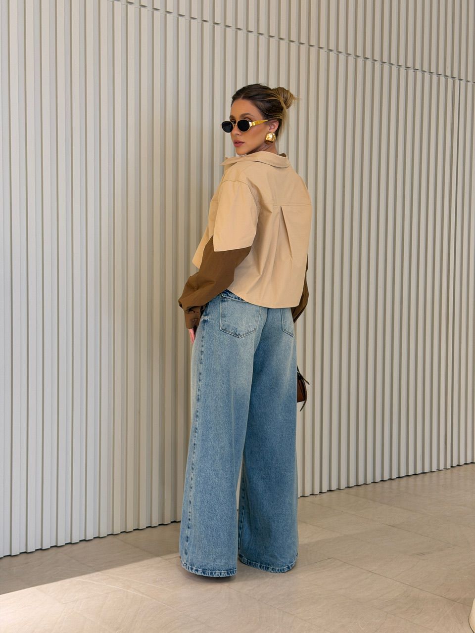 CAMISA RAIANE BICOLOR NUDE