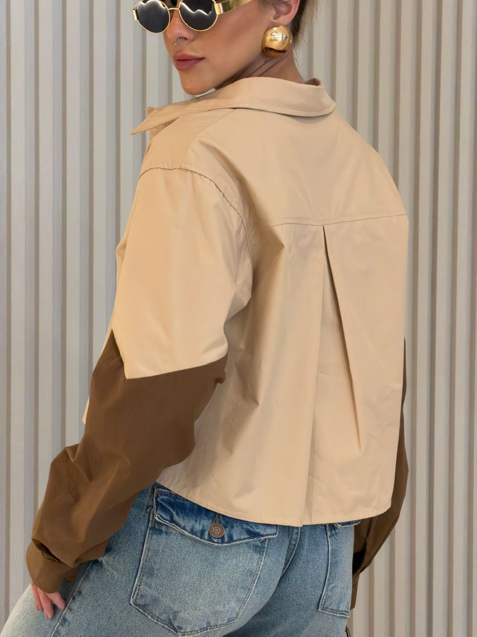 CAMISA RAIANE BICOLOR NUDE