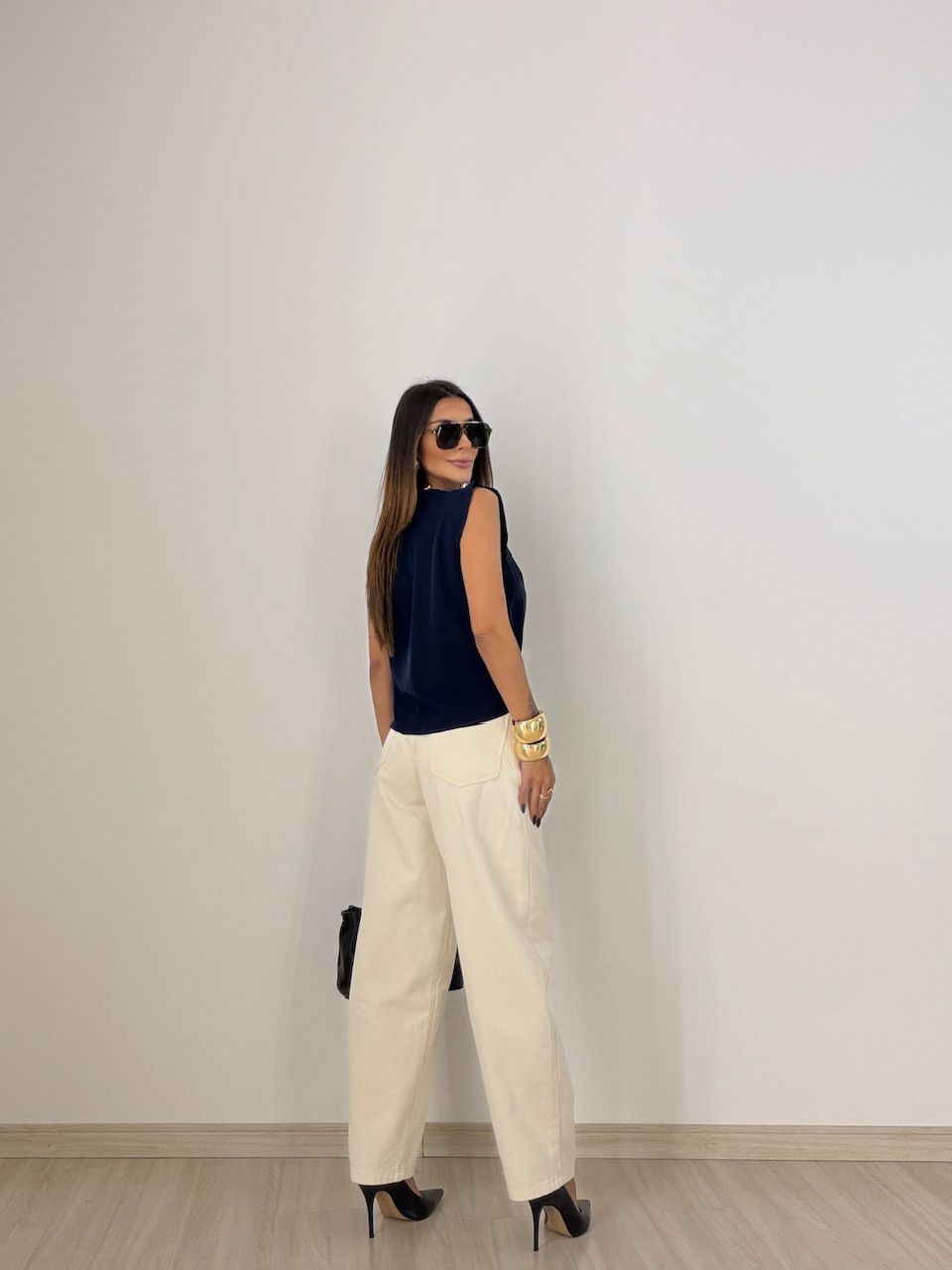 BLUSA MELINDA BABADO MARINHO