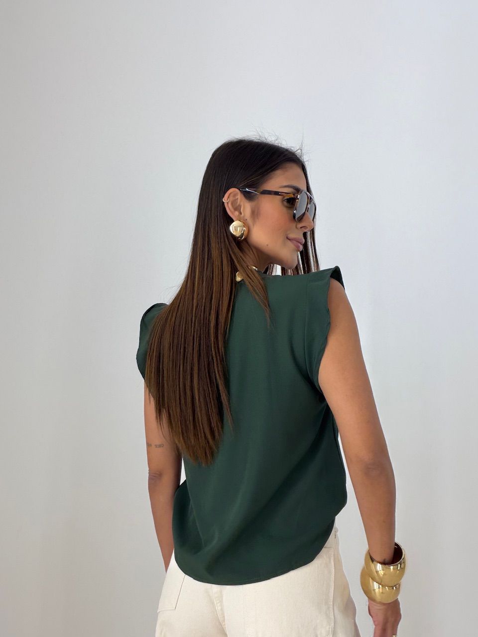 BLUSA MELINDA BABADO VERDE MUSGO