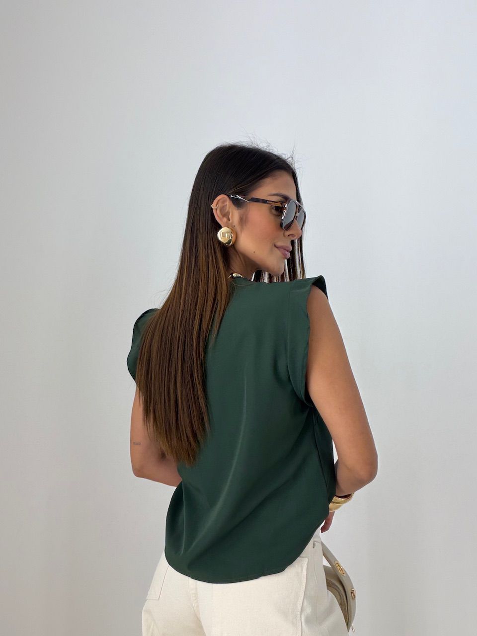 BLUSA MELINDA BABADO VERDE MUSGO