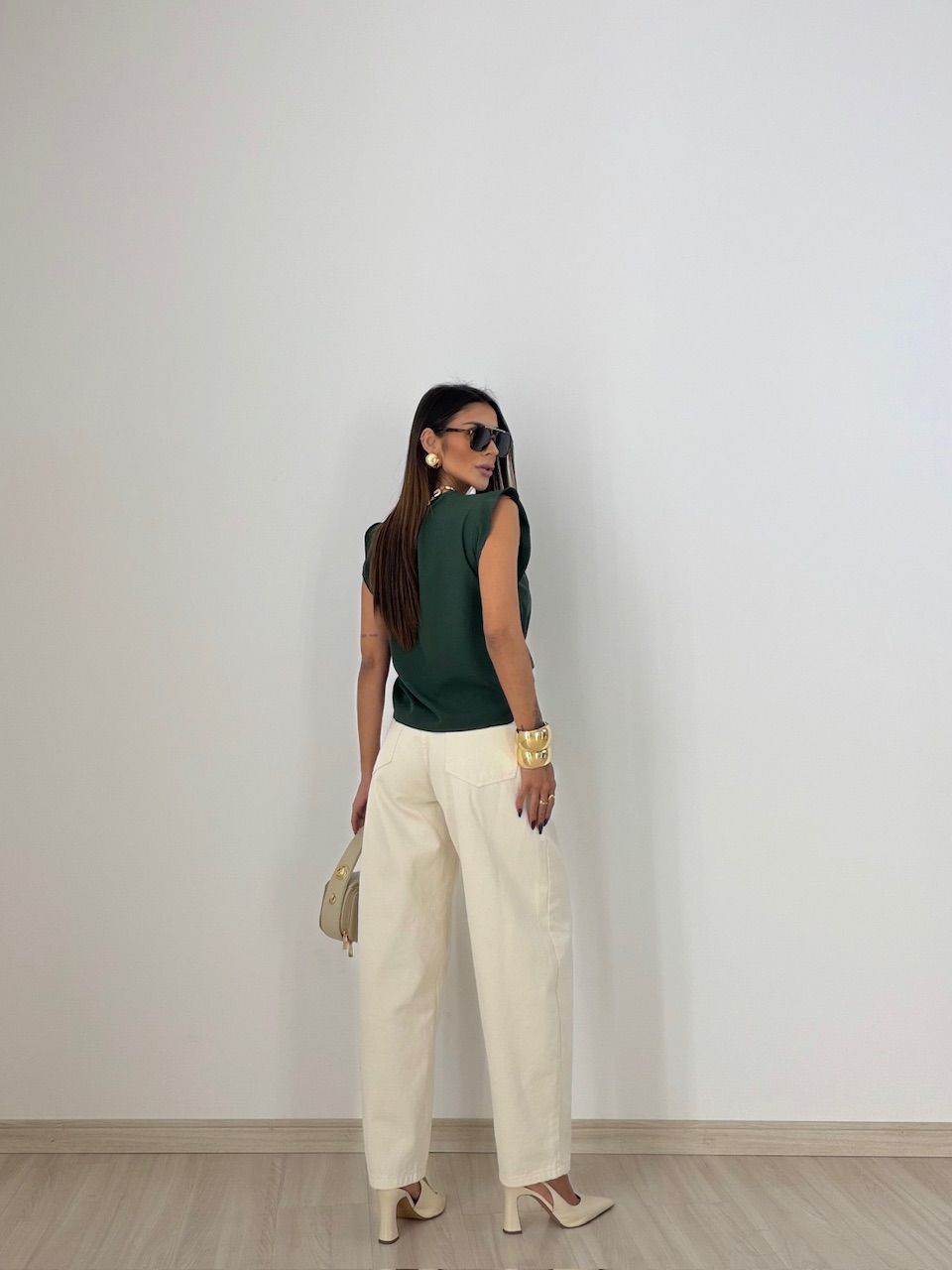 BLUSA MELINDA BABADO VERDE MUSGO
