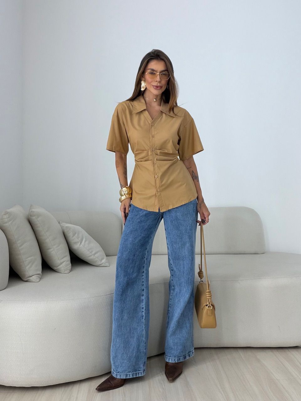 BLUSA VÂNIA GOLA NUDE
