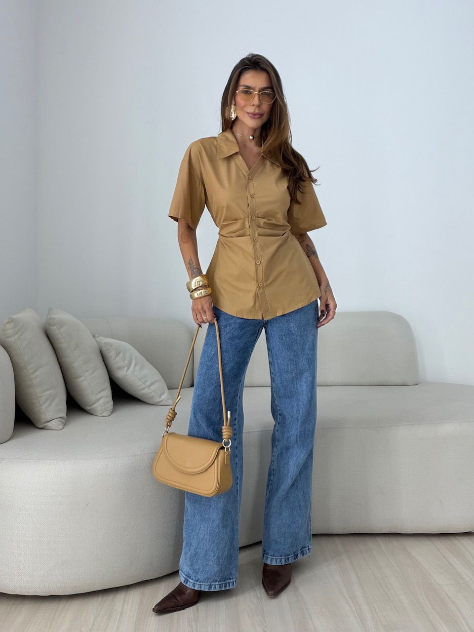 BLUSA VÂNIA GOLA NUDE