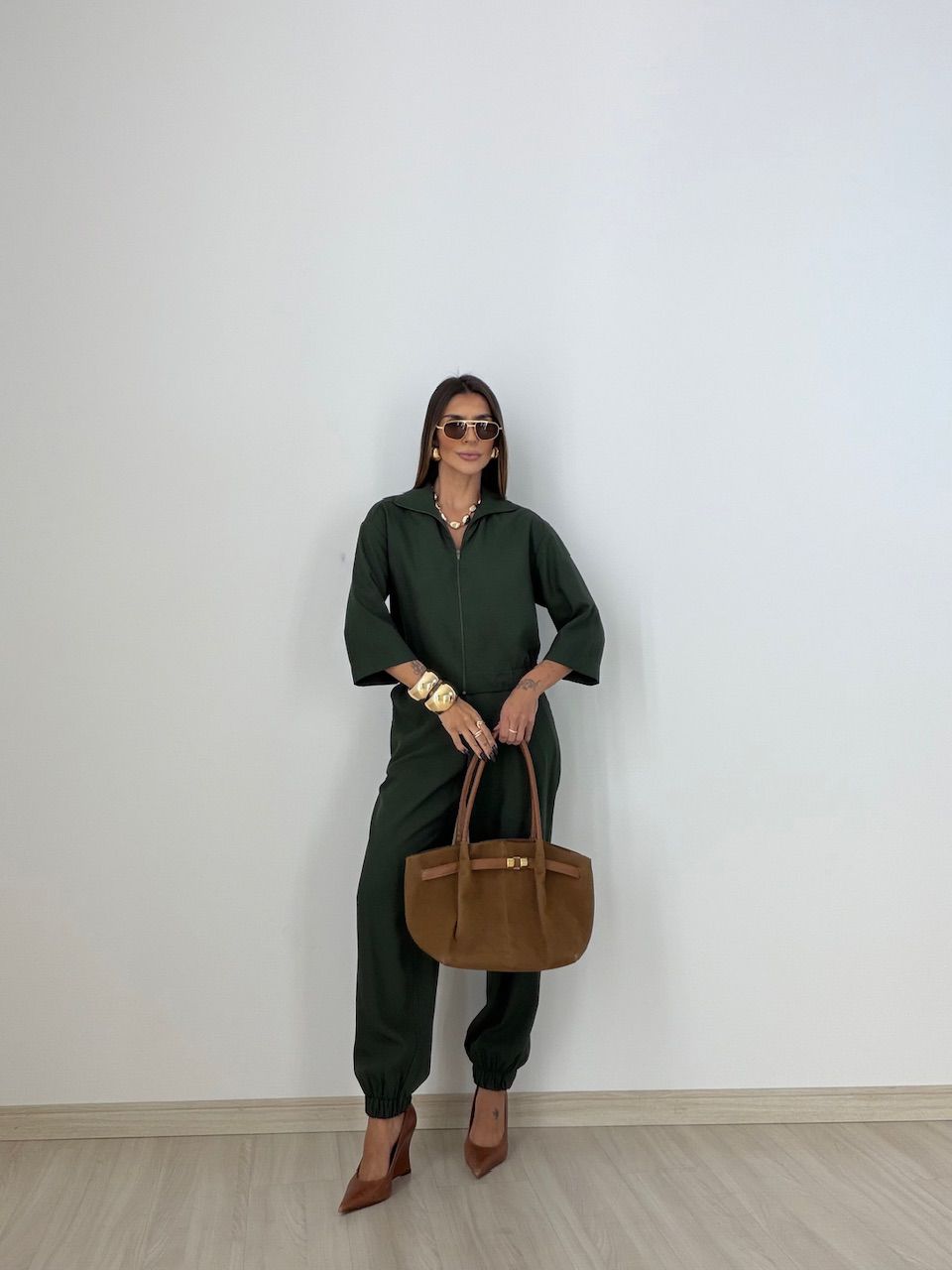 CONJUNTO DENISE JAQUETA CALÇA VERDE