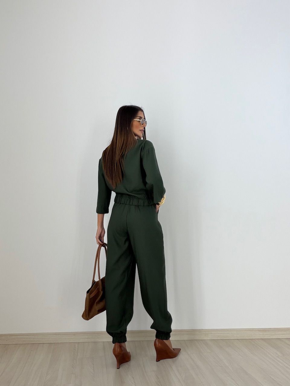 CONJUNTO DENISE JAQUETA CALÇA VERDE