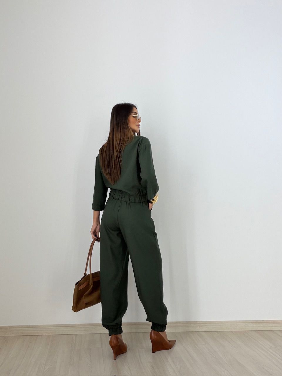 CONJUNTO DENISE JAQUETA CALÇA VERDE