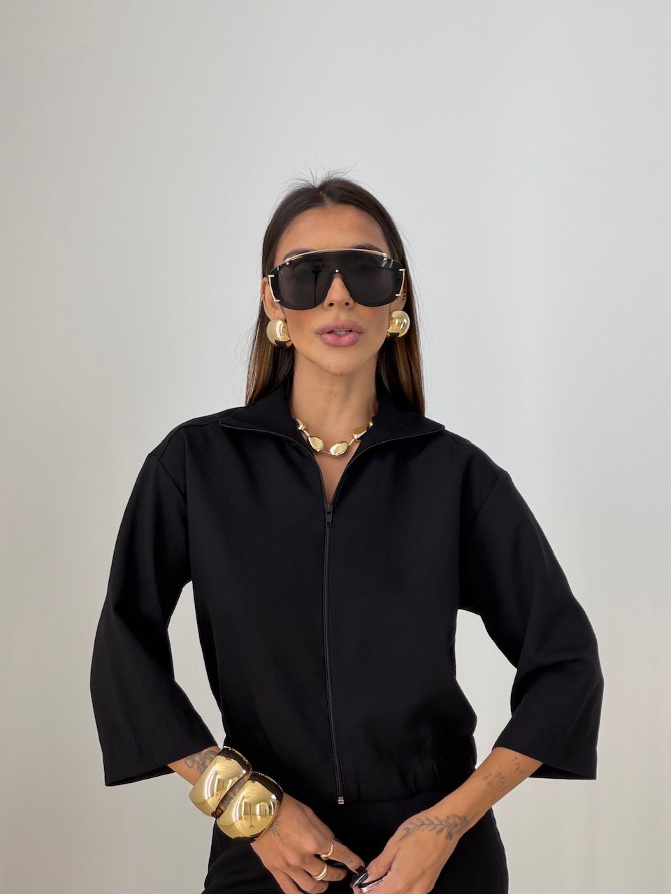CONJUNTO DENISE JAQUETA CALÇA PRETO