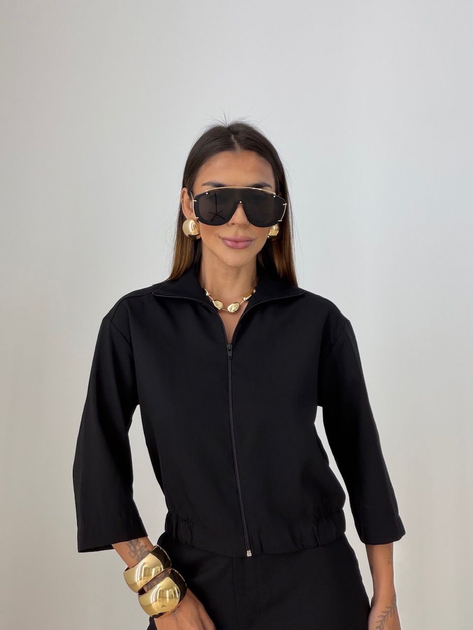 CONJUNTO DENISE JAQUETA CALÇA PRETO