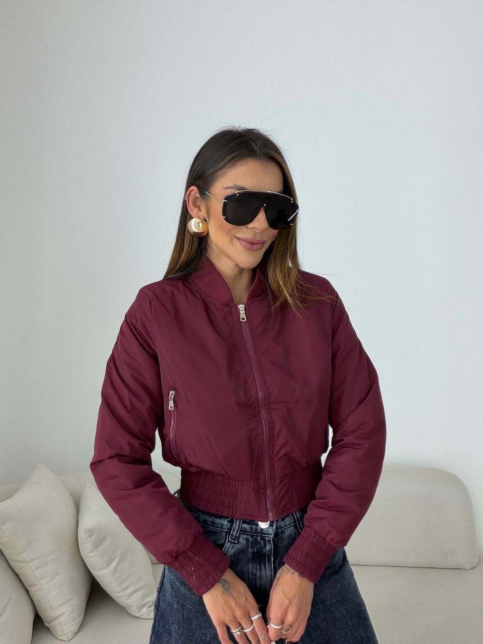 JAQUETA CECÍLIA PUNHOS VINHO
