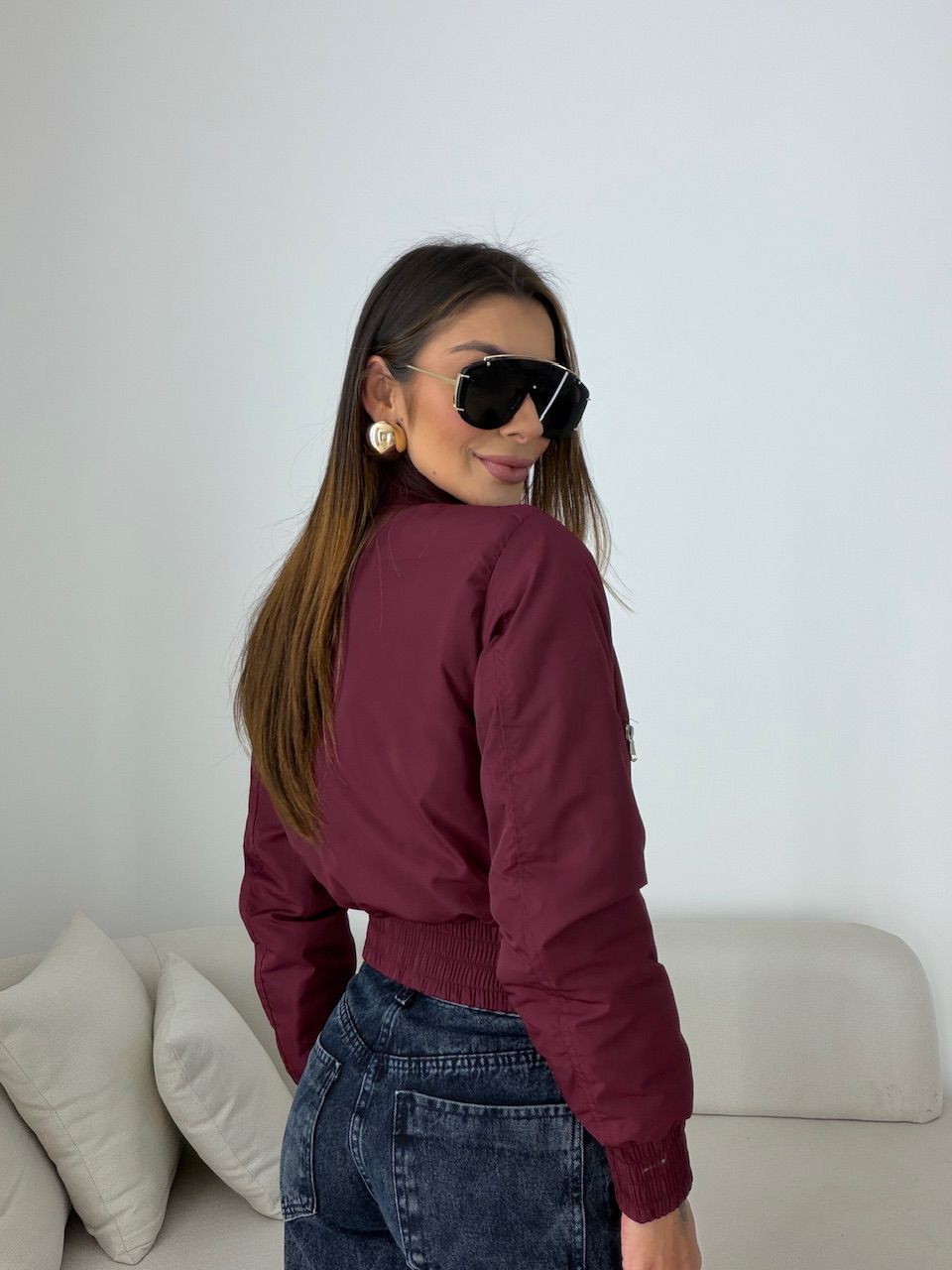 JAQUETA CECÍLIA PUNHOS VINHO