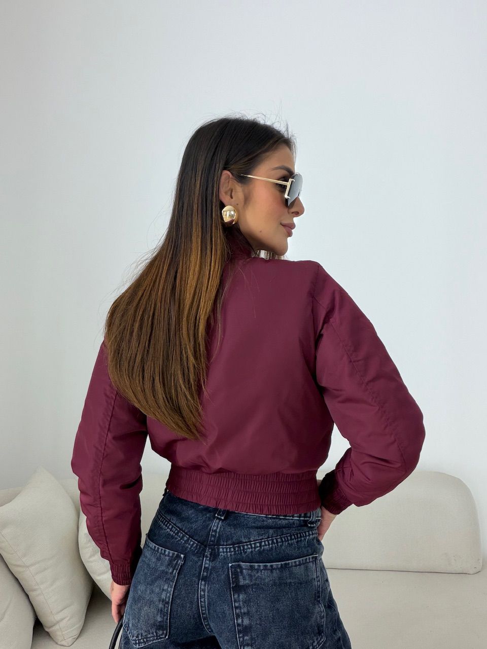 JAQUETA CECÍLIA PUNHOS VINHO