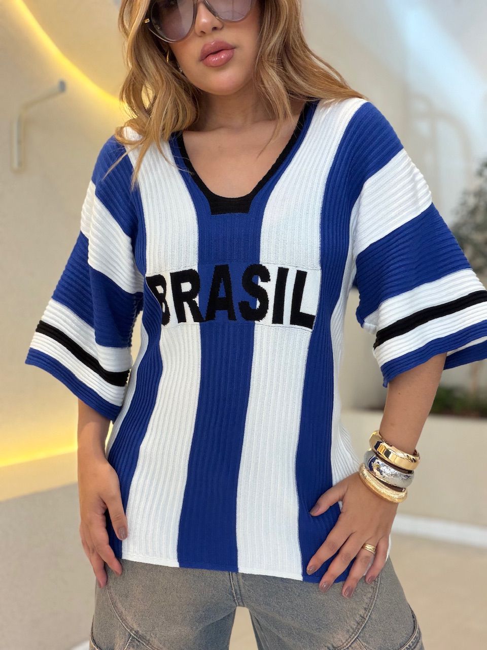 TRICOT BRASIL OVER AZUL