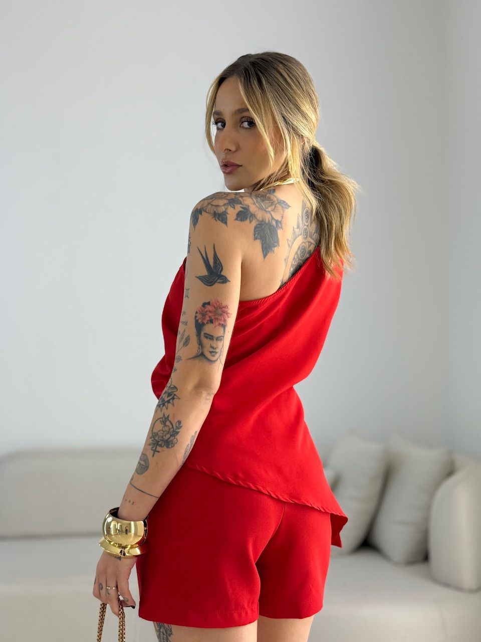 CONJUNTO ALANIS NULA MANGA VERMELHO