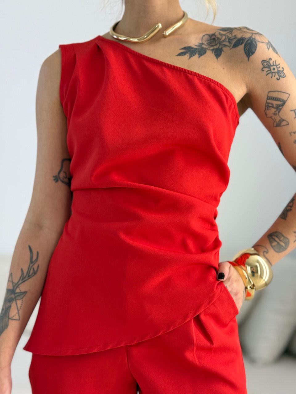 CONJUNTO ALANIS NULA MANGA VERMELHO