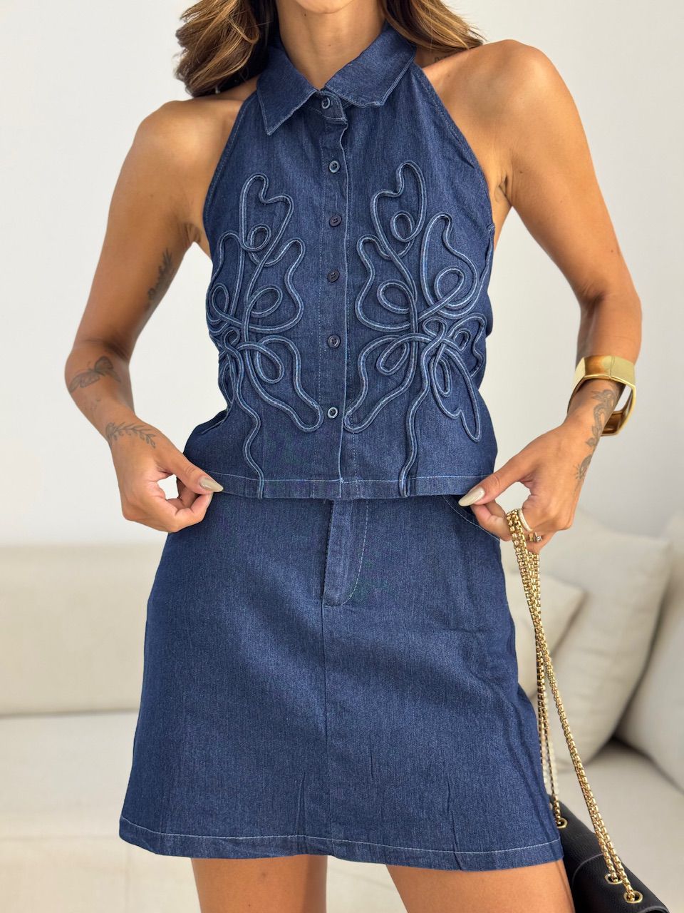 CONJUNTO AMANDA JEANS MARINHO