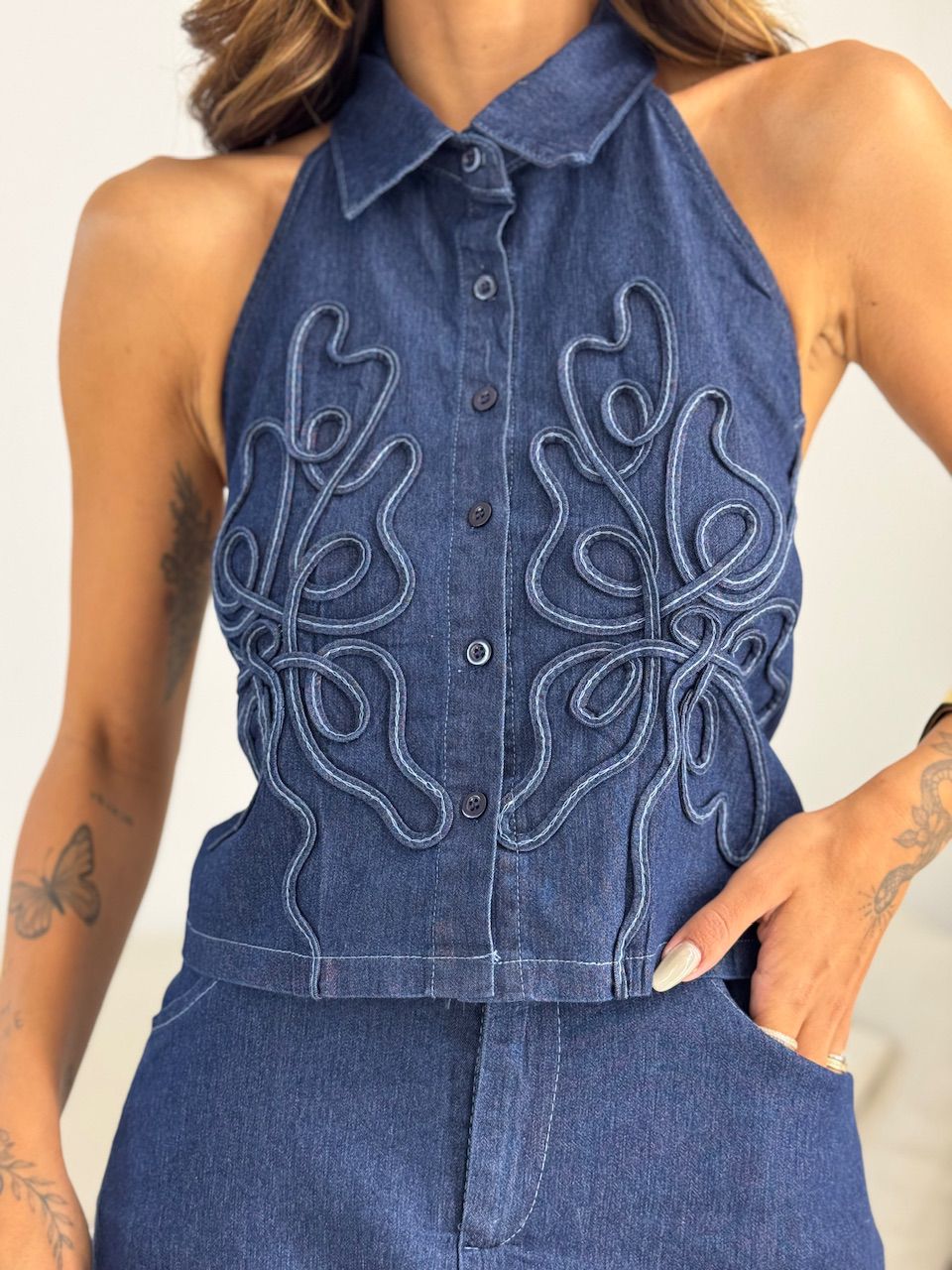 CONJUNTO AMANDA JEANS MARINHO