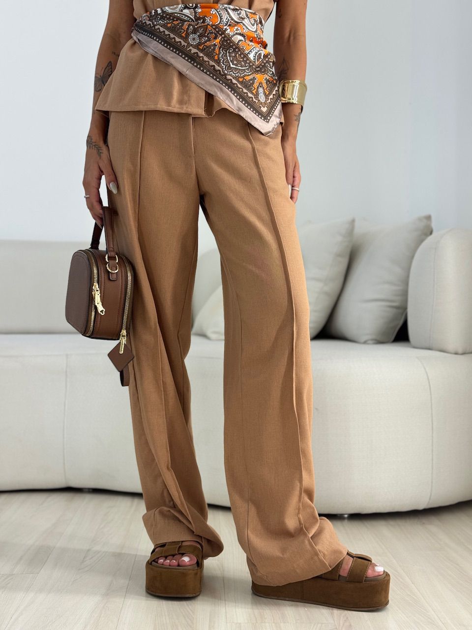CONJUNTO SOPHIE CAMISA CALÇA CAPUCCINO 