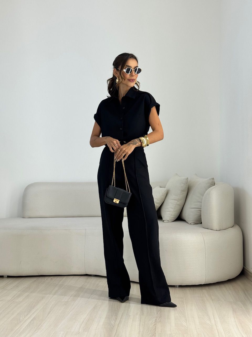 CONJUNTO SOPHIE CAMISA CALÇA PRETO