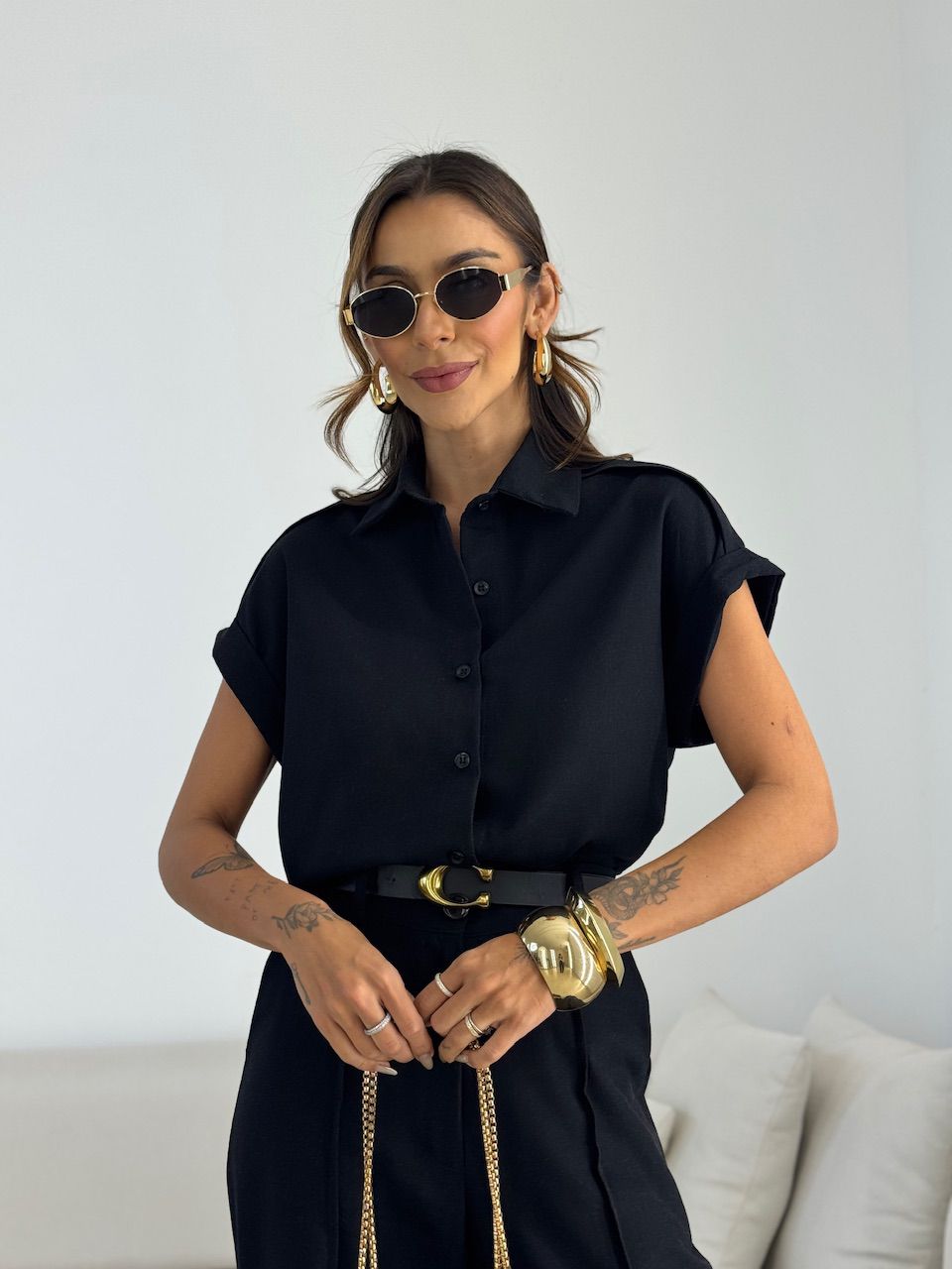 CONJUNTO SOPHIE CAMISA CALÇA PRETO