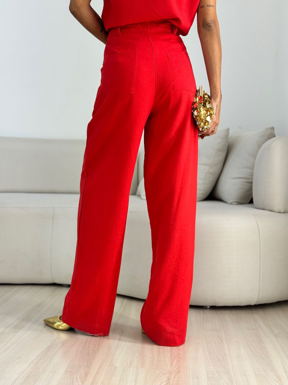 CONJUNTO SOPHIE CAMISA CALÇA VERMELHO