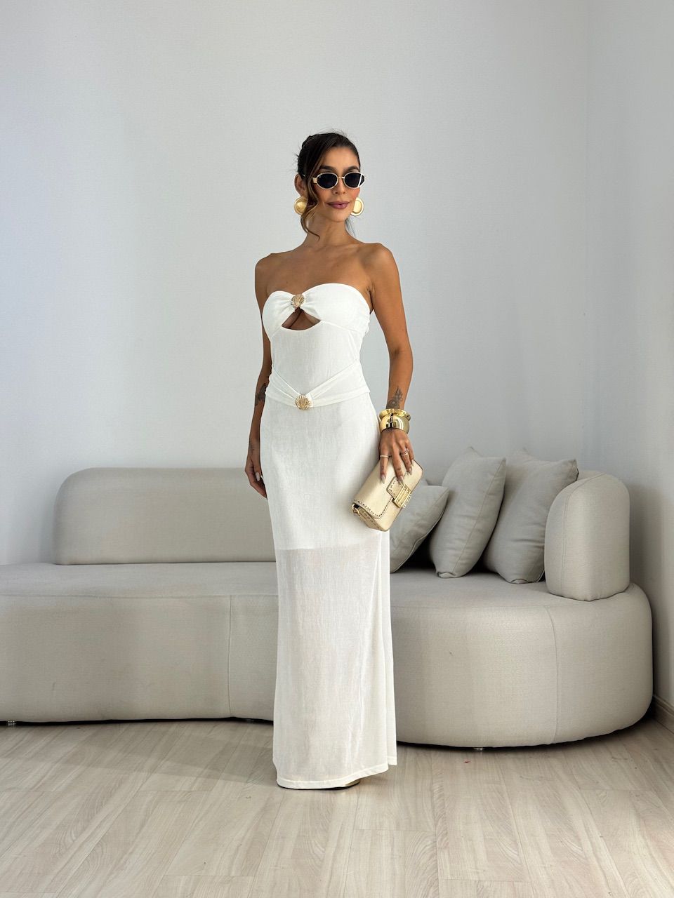 VESTIDO ANDREZA CONCHA OFF - 0071410048 - CAROLLA FERRARO