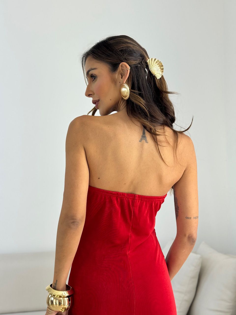 VESTIDO ANDREZA CONCHA VERMELHO