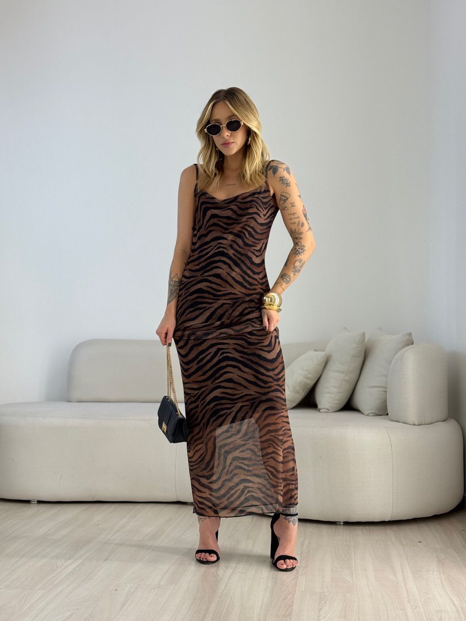 VESTIDO RUBY TULE ANIMAL PRINT