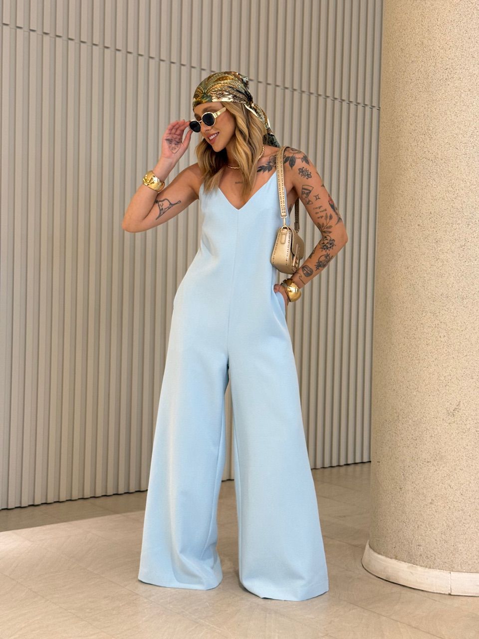 MACACÃO OLIVIA ALFAIATARIA AZUL