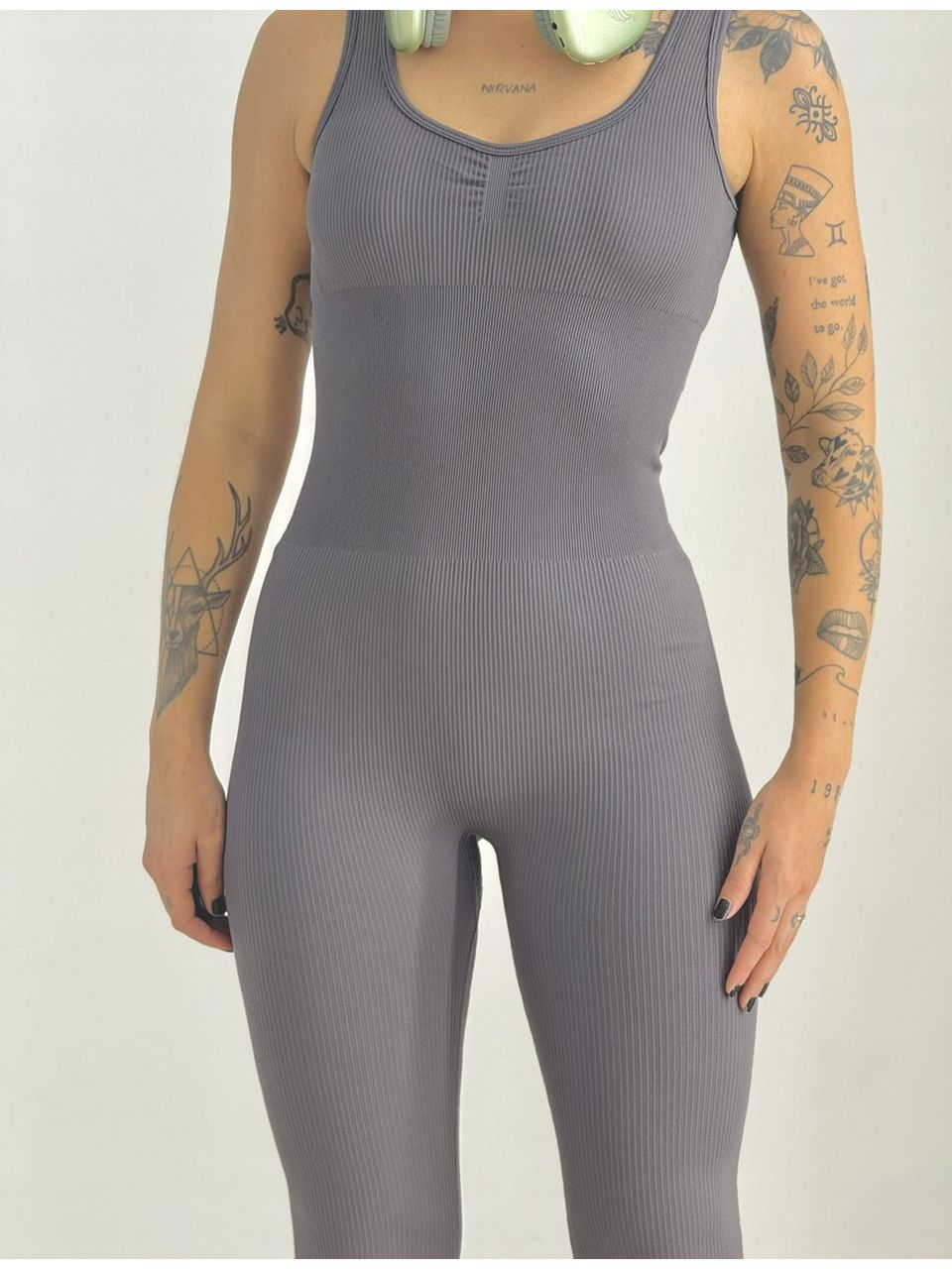 MACACÃO PAULA FIT CAVADO CINZA