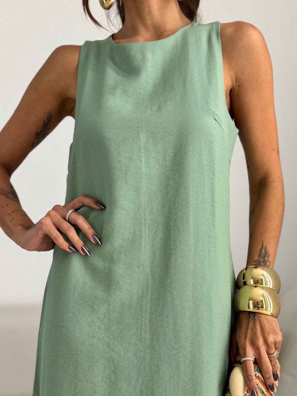 VESTIDO RUTE CAVADO VERDE