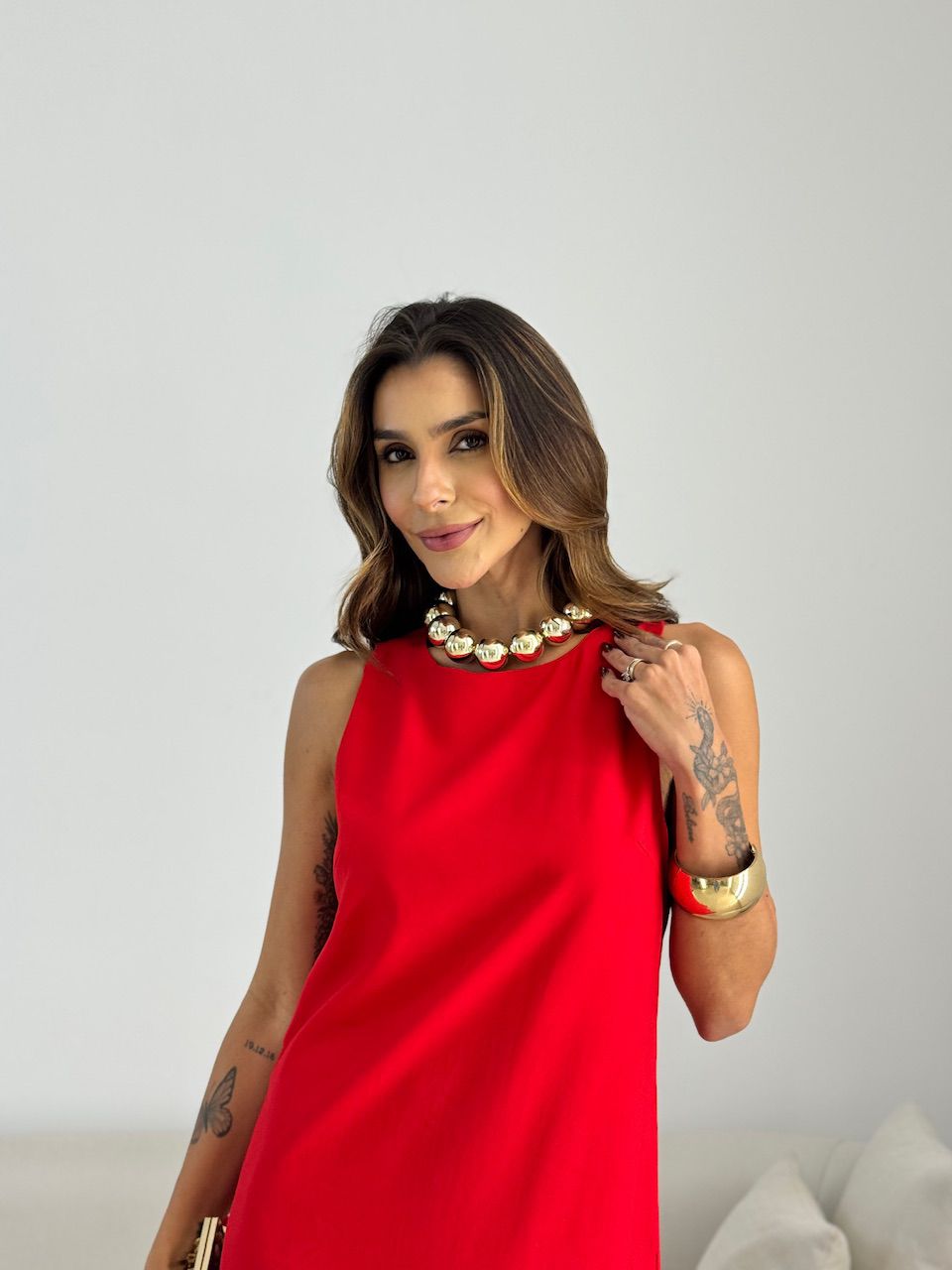 VESTIDO RUTE CAVADO VERMELHO