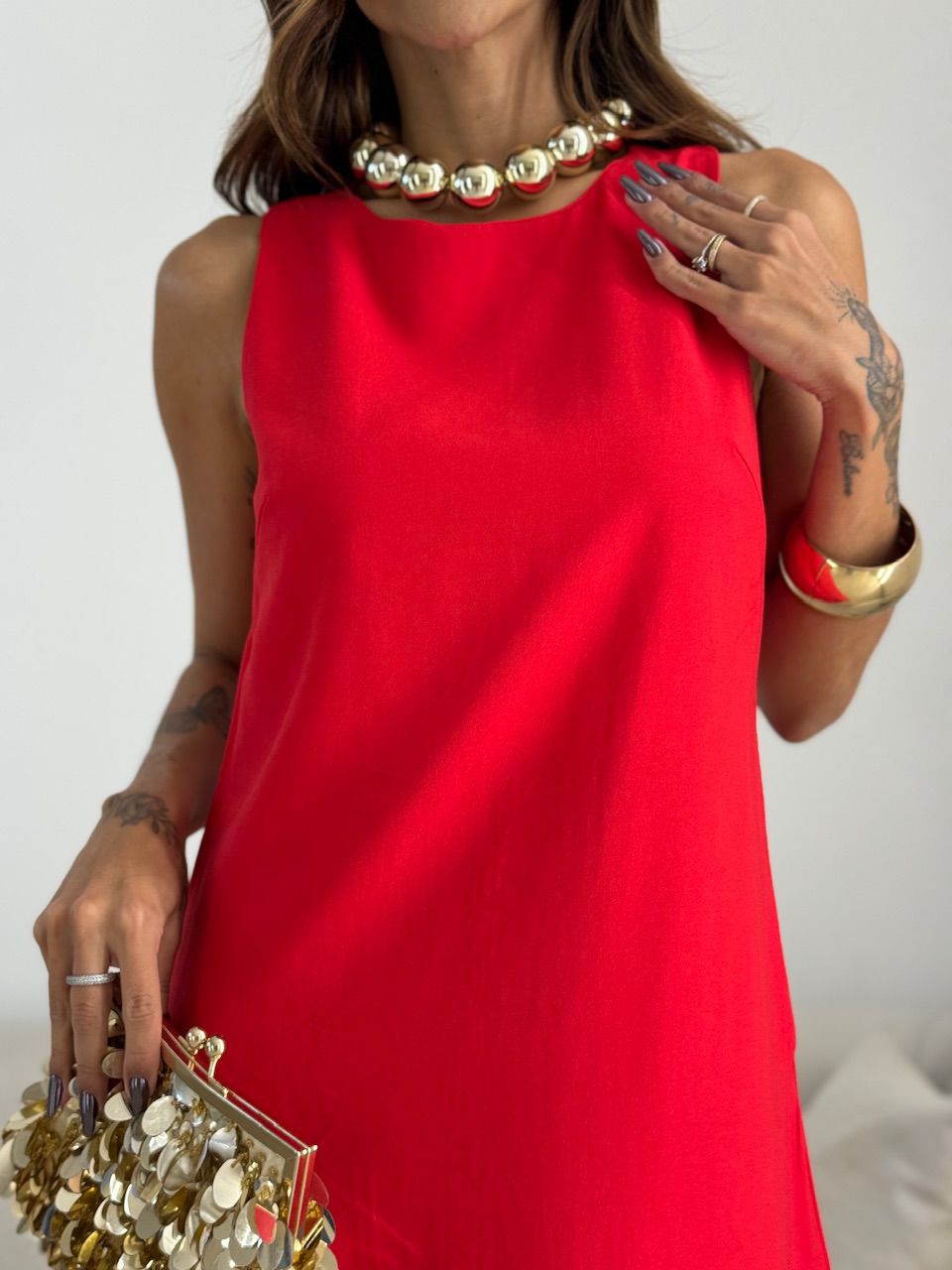 VESTIDO RUTE CAVADO VERMELHO