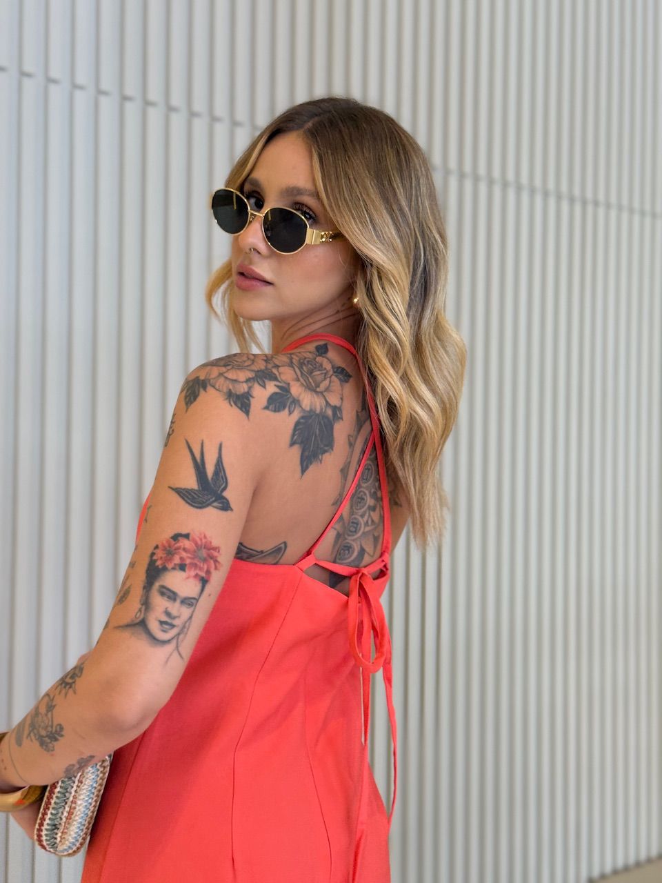 VESTIDO VITÓRIA FRENTE ÚNICA GOIABA