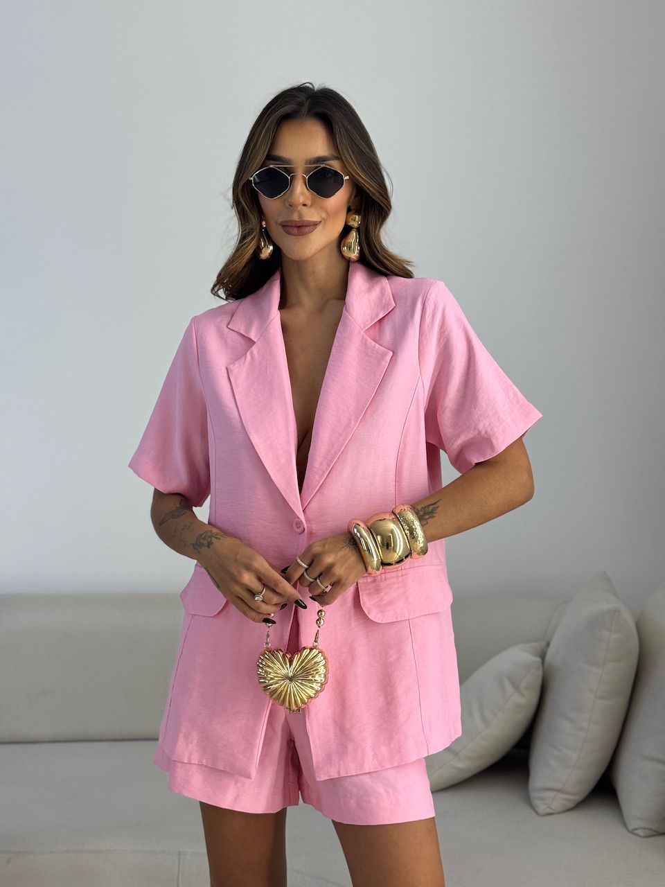 CONJUNTO CARMEN BLAZER SHORT ROSA