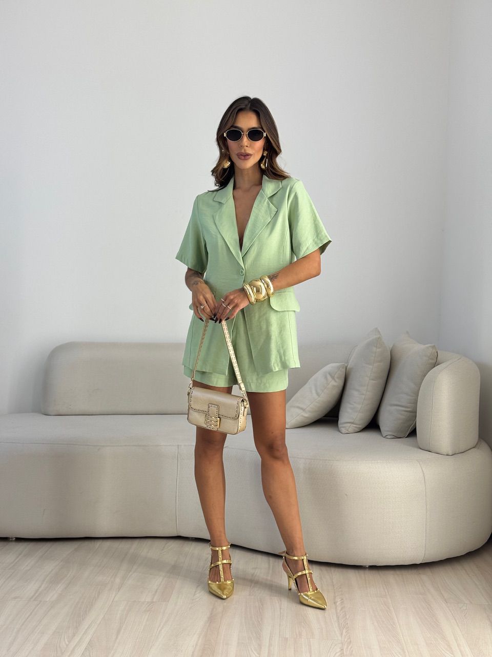 CONJUNTO CARMEN BLAZER SHORT VERDE