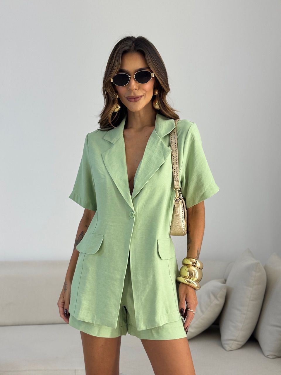 CONJUNTO CARMEN BLAZER SHORT VERDE